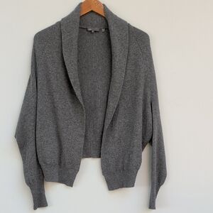 Vince 100% Cashmere Elegant Gray Women's Open Drape Cardigan